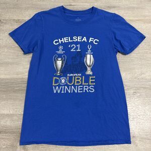 Chelsea FC Shirt 2021 Champions League Super Cup Double Winners Men's Blue Small